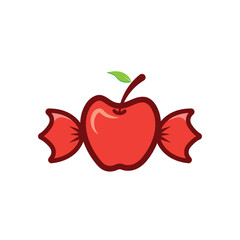 apple candy food business logo vector design.