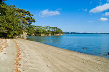 Fukuura Island with Fukuura Bridge in the famous Matsushima Bay in Miyagi Prefecture, Japan