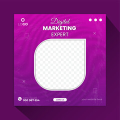Digital marketing business promotion social media post and Instagram post design template.