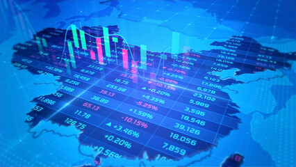 China stock market and economic business growth