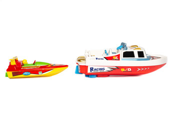 Toy boats isolated on a white background. children's toy boat