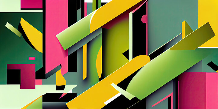 Modular constructivism abstract background with spring colors