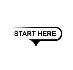 Obraz premium start here sign on white background 