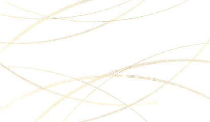金色の曲線と透明の背景、アブストラクト、日本の伝統美と文化、和風　