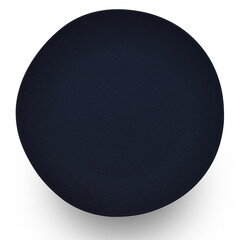 Fototapeta na wymiar Black circle ceramics plate isolated on white background.