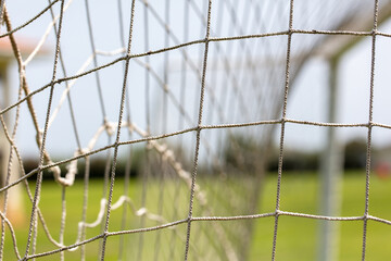 The net on the football goal as an abstract background. Texture