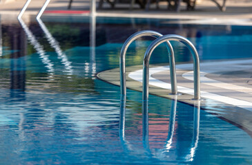 Metal ladder from the pool