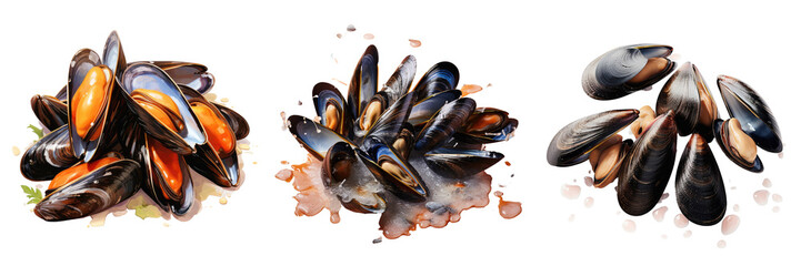 Mussels alone transparent background - obrazy, fototapety, plakaty