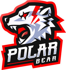 Naklejka premium Polar bear esport mascot
