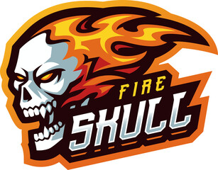 Fire skull esport mascot