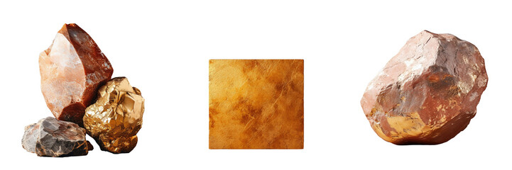 Gold stone on transparent background