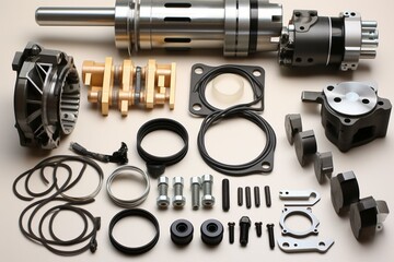 Repair kit and components for hydraulic piston pump. Generative AI