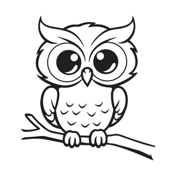 icon owl for drawing child