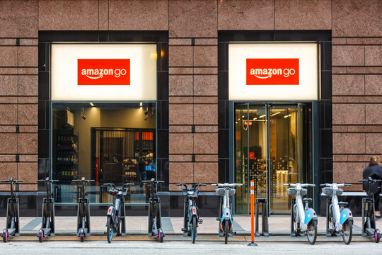Amazon Go cashierless and automated supermarket convenience store in Chicago, USA