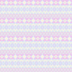 Pastels Argyle Fair Isle Seamless Pattern Design