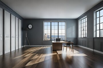 empty room with a window  generated by ai