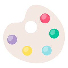 Fototapeta premium Art palette. Vector illustration in cartoon flat style isolated on white background.