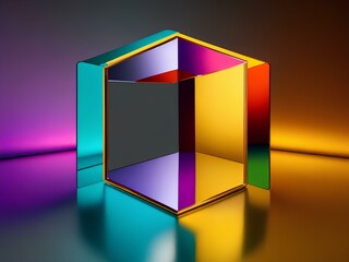3d render of a cube