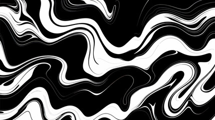 Abstract vector illustration from lines with wavy patterns, black and white, 2d vector