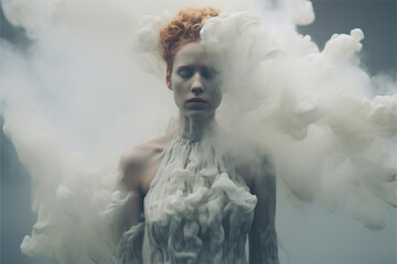 portrait of a person with smoke