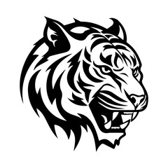 Tiger head portrait vector logo