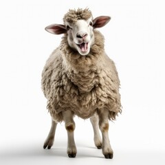 Sheep isolated on a white background. AI generated Image