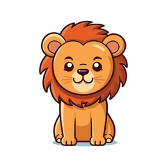 Obraz na płótnie Canvas vector cute lion standing cartoon vector icon 