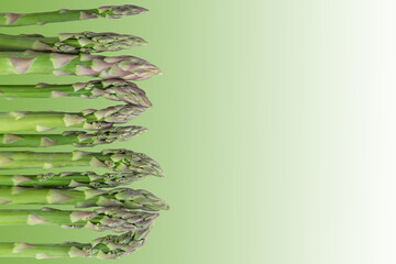 A bunch of asparagus, copy space.