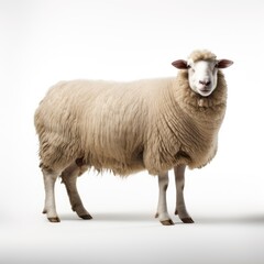 Sheep isolated on a white background. AI generated Image