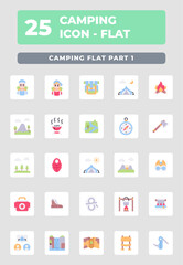 Camping Recreation Flat Style Icon Design