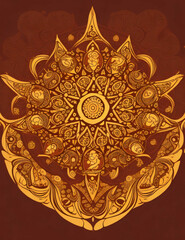 thai style painting on wall