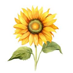 Fototapeta premium watercolor sunflower isolated on white background