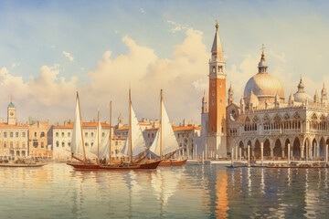 Fototapeta na wymiar A Panorama of Venice 