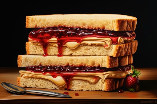 Image of a pb&j sandwich. Generative AI