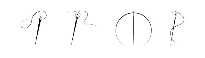 Needle icon set. Vector.