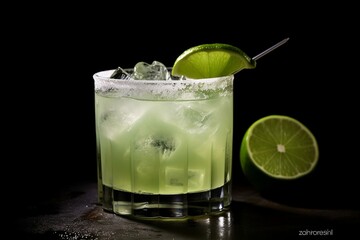 an alcoholic drink made with gin and lime juice. Generative AI