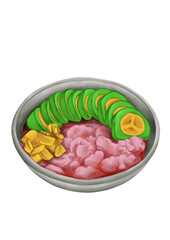 Es Pisang Ijo - Indonesian Dessert Illustration