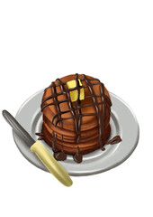 Chocolate Pancake Illustration