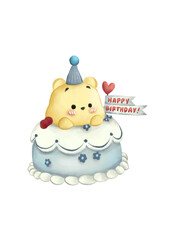 Cute Birthday Cake Illustration