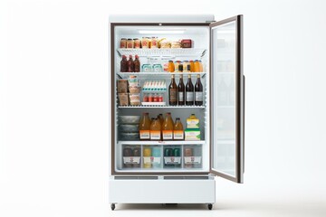 A standalone, white background refrigerator showcase. Generative AI