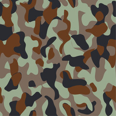 Army camouflage pattern, vector seamless background, modern classic shape texture