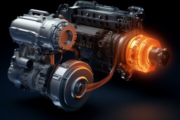 Comparison of electric motor and combustion engine for powering vehicles. Generative AI