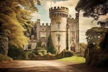 Historic Malahide Castle located in Ireland. Generative AI