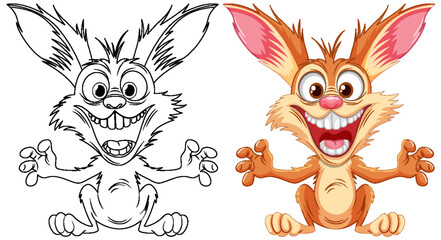 Crazy Rabbit Cartoon Freak Out