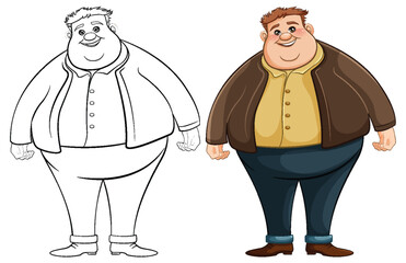 Smiling Overweight Young Man Standing