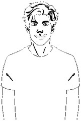 Handsome Young Man Outlined in White