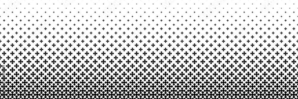 Aufkleber horizontal black halftone of five circles design for pattern and background.