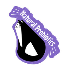 Natural prebiotics for cat, health of pet vector