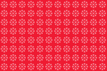 Seamless simple vector pattern with white snowflakes on red background for bedclothes clothes card wrapping paper textile card wallpaper Design nappking tablecloth Winter New Year Christmas Holiday