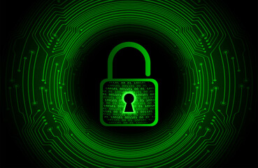 Closed Padlock on digital background, cyber security